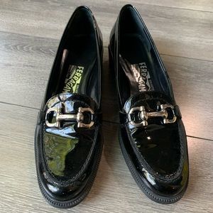SALVATORE FERRAGAMO Black Moccasin Shoes